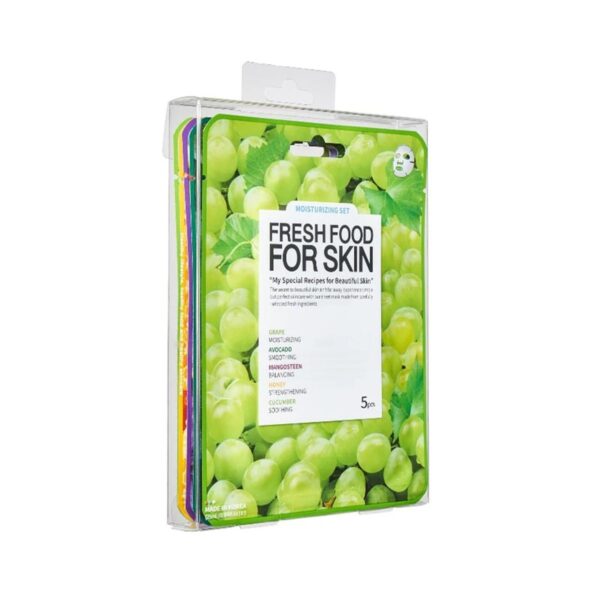 حزمة أقنعة الوجه فريش فود فور سكين من فارم سكين من 5 قطع - حزمة الترطيب