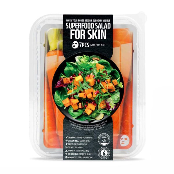 حزمة أقنعة الوجه سوبر فود سالاد من فارم سكين من 7 قطع - حزمة سلطة الجزر